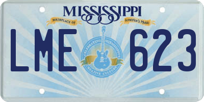 MS license plate LME623
