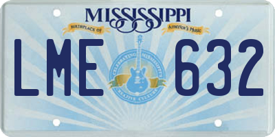 MS license plate LME632