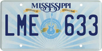 MS license plate LME633