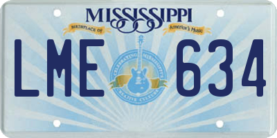 MS license plate LME634