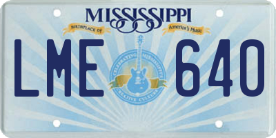 MS license plate LME640