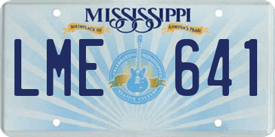 MS license plate LME641