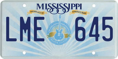 MS license plate LME645