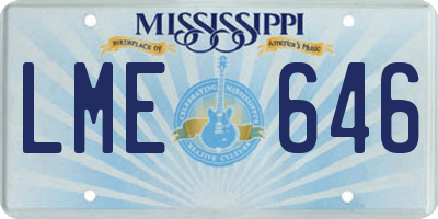 MS license plate LME646