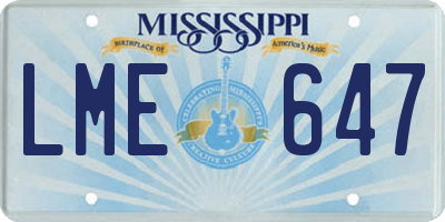 MS license plate LME647