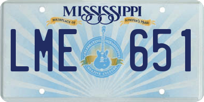 MS license plate LME651