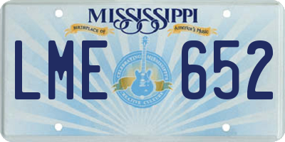 MS license plate LME652