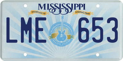 MS license plate LME653