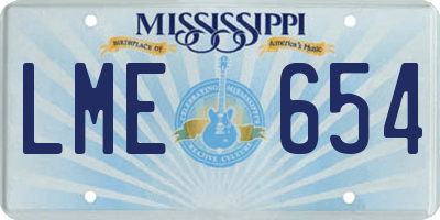 MS license plate LME654