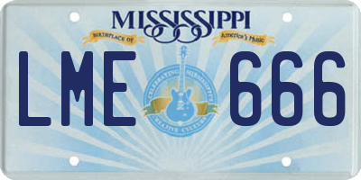 MS license plate LME666