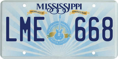 MS license plate LME668