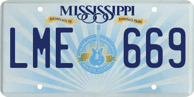 MS license plate LME669