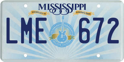 MS license plate LME672