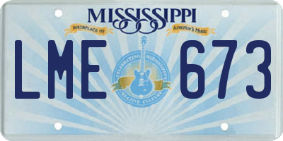 MS license plate LME673