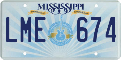 MS license plate LME674