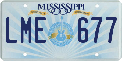 MS license plate LME677