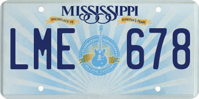 MS license plate LME678