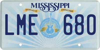 MS license plate LME680