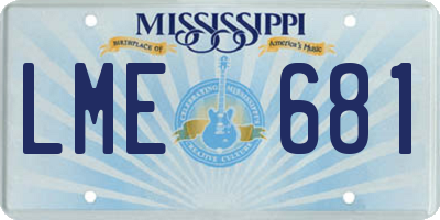 MS license plate LME681