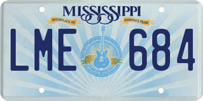 MS license plate LME684