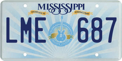 MS license plate LME687