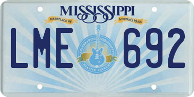 MS license plate LME692