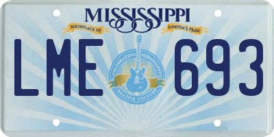 MS license plate LME693