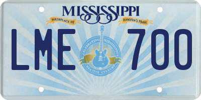 MS license plate LME700