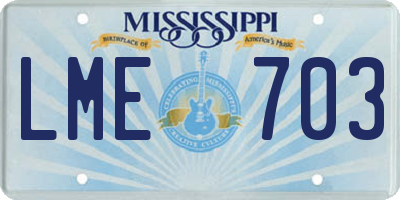 MS license plate LME703