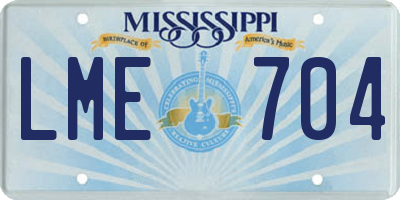 MS license plate LME704