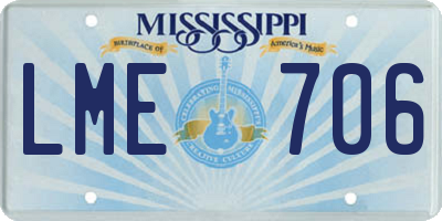 MS license plate LME706