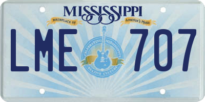 MS license plate LME707