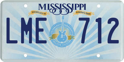 MS license plate LME712