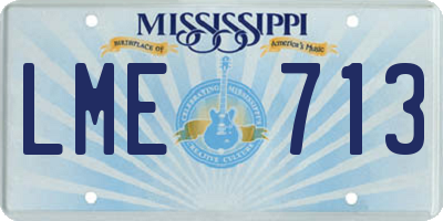 MS license plate LME713