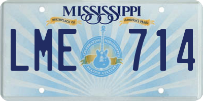 MS license plate LME714