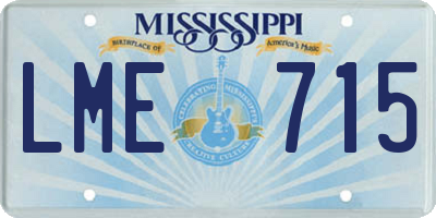 MS license plate LME715