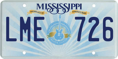 MS license plate LME726