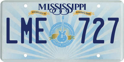 MS license plate LME727