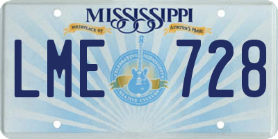 MS license plate LME728