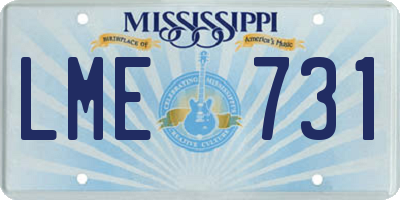 MS license plate LME731