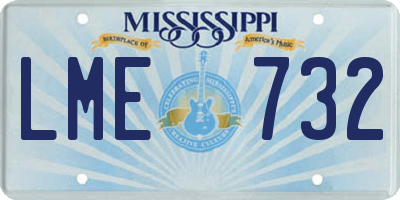 MS license plate LME732