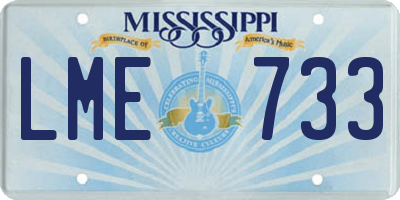 MS license plate LME733