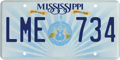 MS license plate LME734