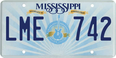 MS license plate LME742