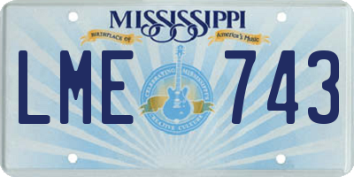 MS license plate LME743
