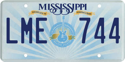 MS license plate LME744