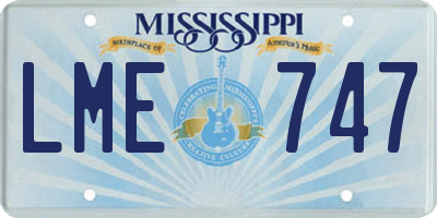 MS license plate LME747