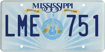 MS license plate LME751
