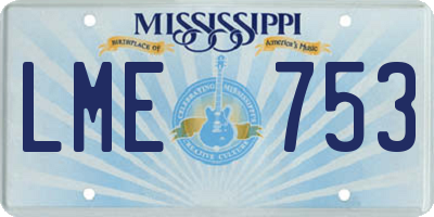 MS license plate LME753