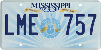 MS license plate LME757